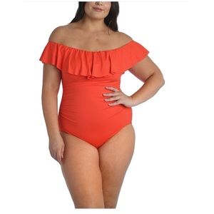La Blanca Off the Shoulder Women's One-Piece Swimsuit Size: 10 NWOT